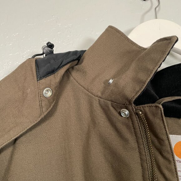 Carhartt Men 2XL Brown Full Swing Relaxed Fit Ripstop Insulated Jacket Hooded - Picture 11 of 12